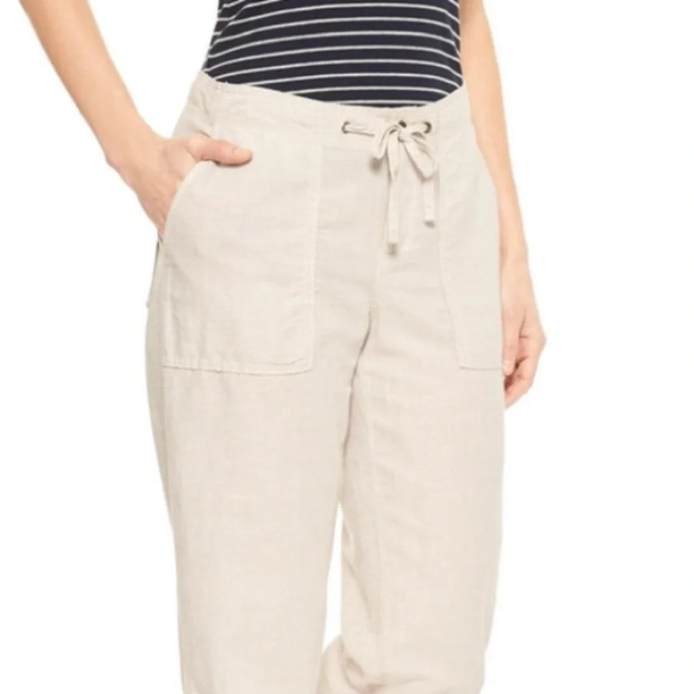 Wide-leg linen-cotton pants - Picture 3 of 5